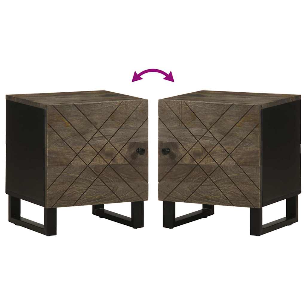 Vidaxl Szafki Nocne, Czarne, 2 Szt., 40X33X46 Cm, Lite Drewno Mango