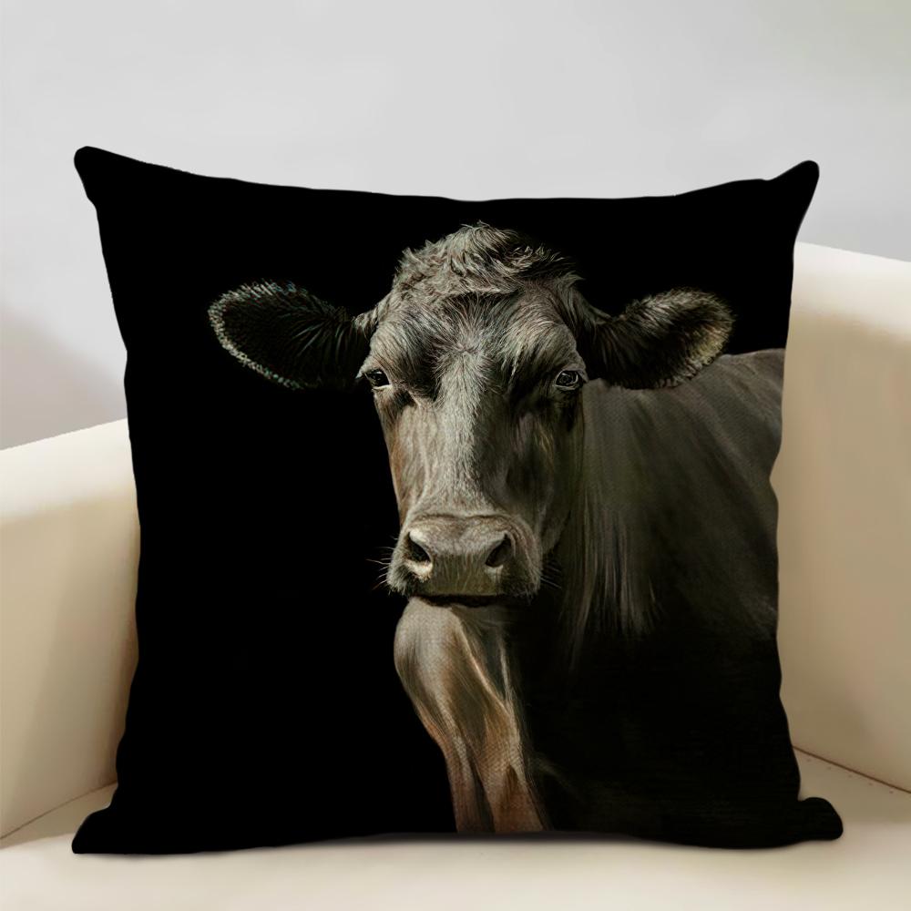 

Animal Series Cushion Cover Nice Cow Sofa Decorative Pillow Cover Custom Pillow Case Outdoor Leisure Chair Waist Pillow Case 45x45CM(18x18in)