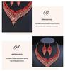 Alloy Clavicle Chain Crystal Gem Necklace & Earring Set - European & American Retro Evening Party Accessories