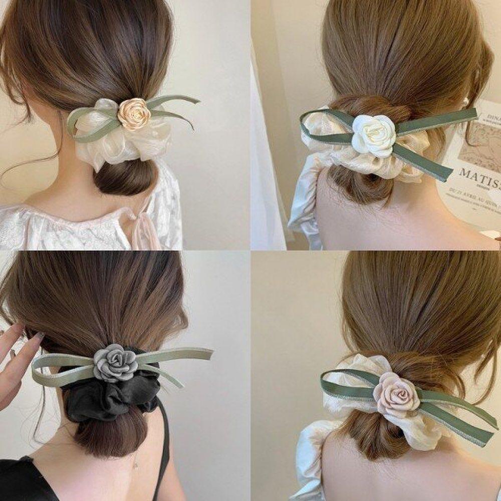 

Mno Цветок Волосы Гопчанг Резинка для волос Данго Резинка для волос Резинка для волос ivory