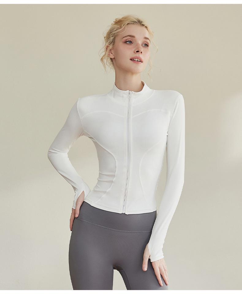Women's High Elastic Quick-Drying Yoga & Fitness Jacket - Stand-Up Collar, Slim-Fit