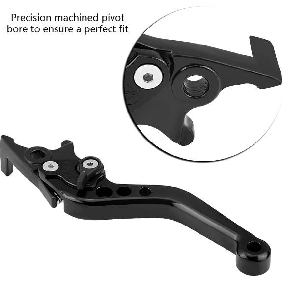 CHICIRIS Motorcycle Levers, 1 Pair CNC Aluminum Alloy Motorcycle Scooter Modification Double Disc Brake Lever (Black)