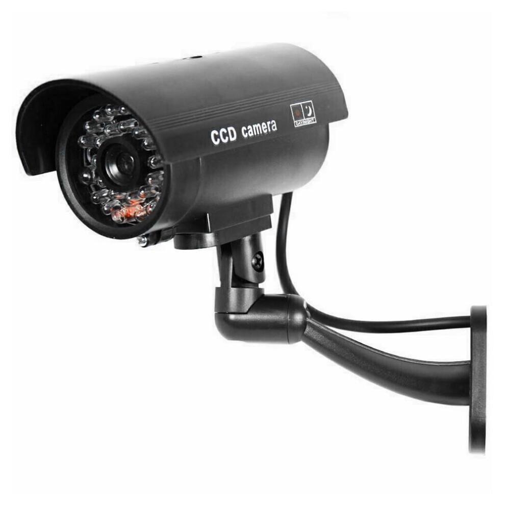 Dummy Security Camera,Fake Cameras CCTV Surveillance System with Realistic Simulated LEDs With Warning Sticker