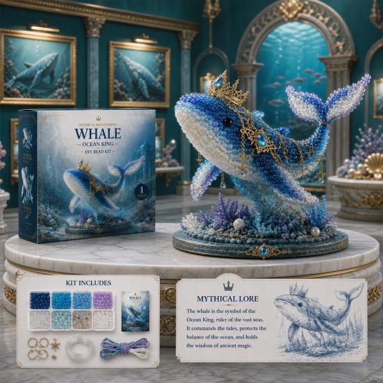 Kit fai da te con perline Oceano Mitico per Principianti, Kit per la Realizzazione di Animali 3D con Perline con Istruzioni, Design Unici di Animali Marini con Perline e Modello