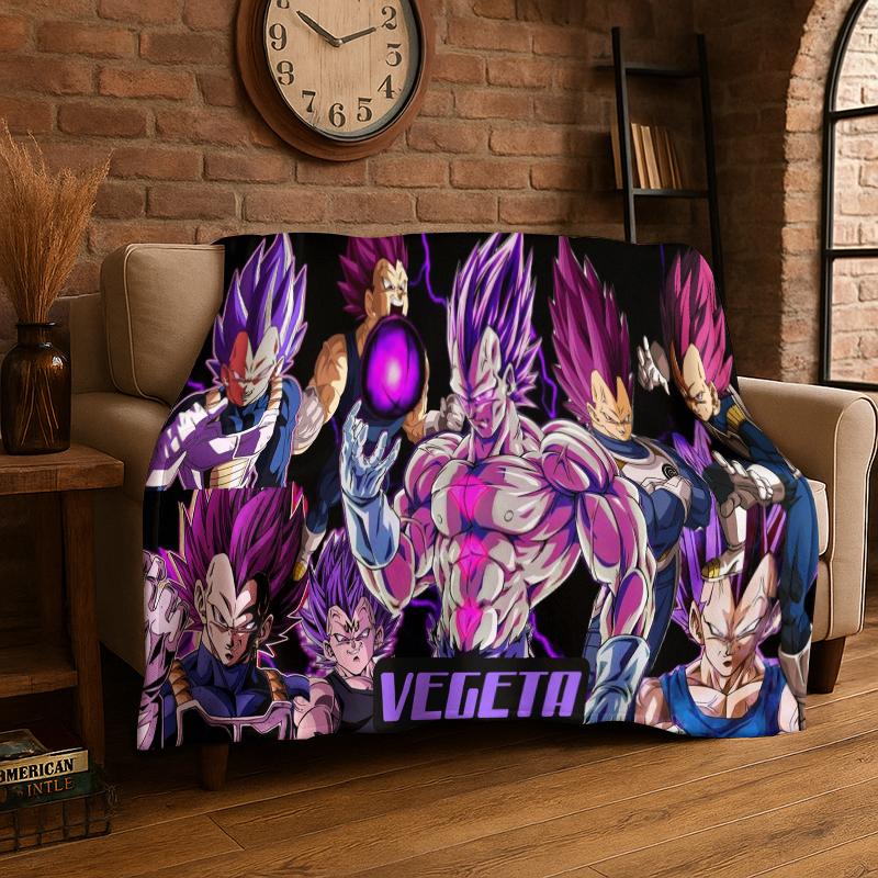 Cartoon D-Dragon Ball Anime Game Flannel Blanket Soft Warm Throw Blanket for Bedroom Living Room Bed Travel Camping Picnic Kid