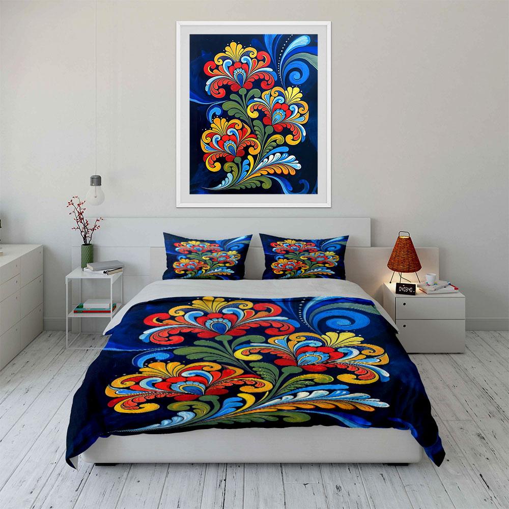Floral pattern with swirls. Bedding sets Duvet cover sets Duvet covers Pillowcases(1 * Duvet Cover 2 * Pillowcases without duvet insert)