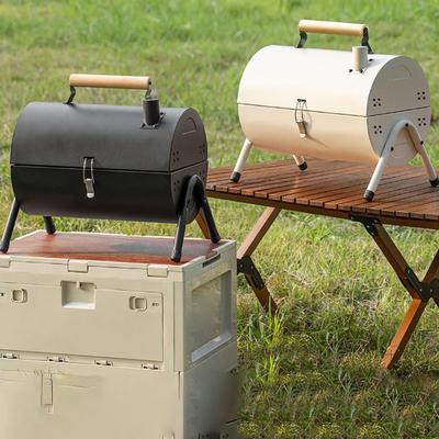 Fassgrill Camping Grill Smoker Leicht Belüftet Grillfass für Veranda Hinterhof Haus Balkon Camping Terrasse