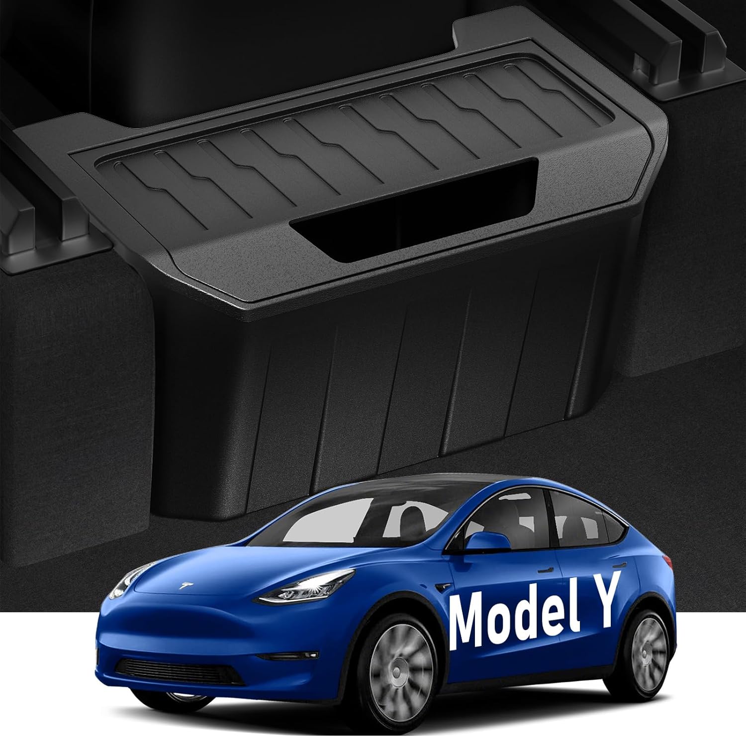 

Rear Center Console Organizer for Tesla 2020-2026 Model Y Partitioned Storage & Stable Installation, Seat Backseat Trash Can Bin