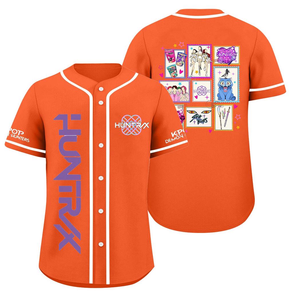 Children's Casual Cartoon Print Short-sleeved Baseball Jerseys Children's Sportswear Top