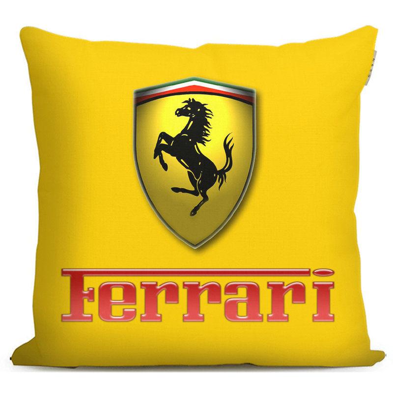 Car Logo Pillow Sofa Decorative Home Print Plush Square Throw Pillow Covers Cushion Decoration For Ferrari SJ Scuderia Ferrari