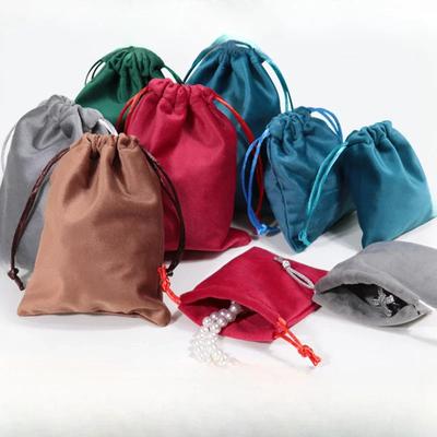 1 stück Vintage Samt Kordelzug Kosmetiktasche Einfarbig Rot Weihnachtsgeschenk Taschen Hochzeit Schmuck Verpackung Beutel