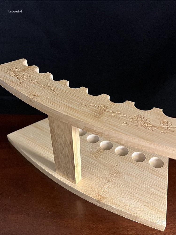 Bamboo 8-Hole Incense Tube Display Stand and Holder