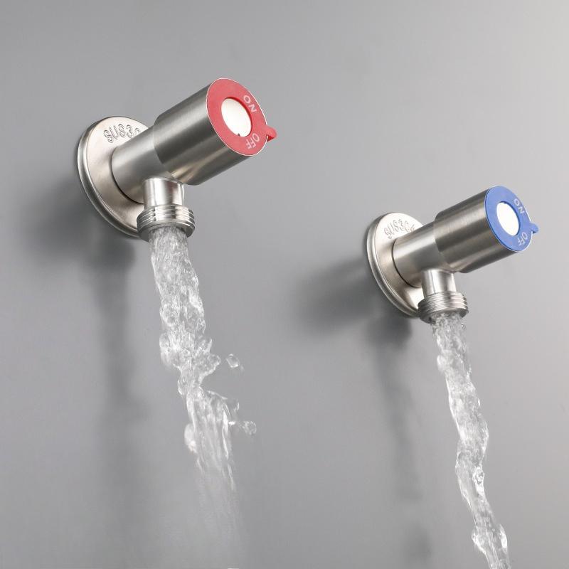 304 Stainless Steel Angle Valve Tee, Toilet, Water Heater, Extended, High Flow, 1/2 Inch, Shutoff