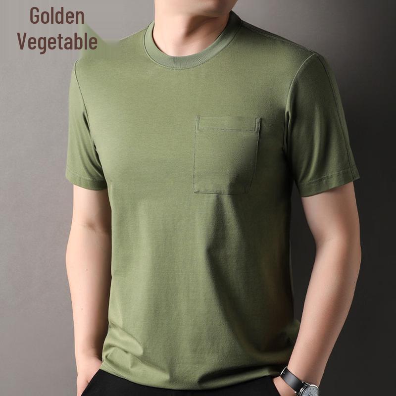 Men s Casual Cotton Blend Short Sleeve T-Shirt with Pocket XL