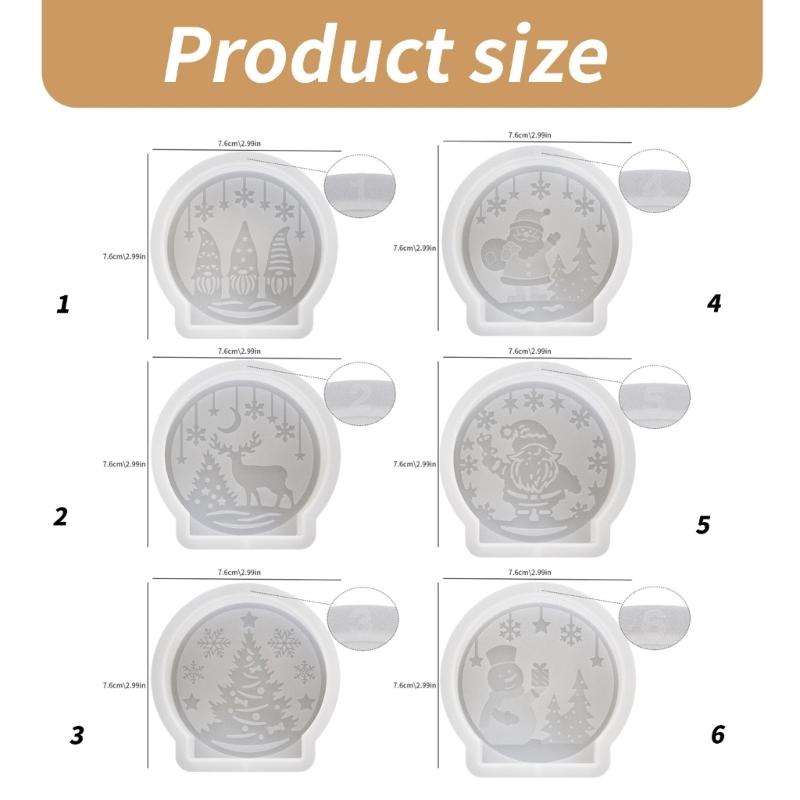 Silicone Crafting Mold Ornament Moulds Christmas Series Sculpture Moulds Figurines Molds Silicone Texture for Craft