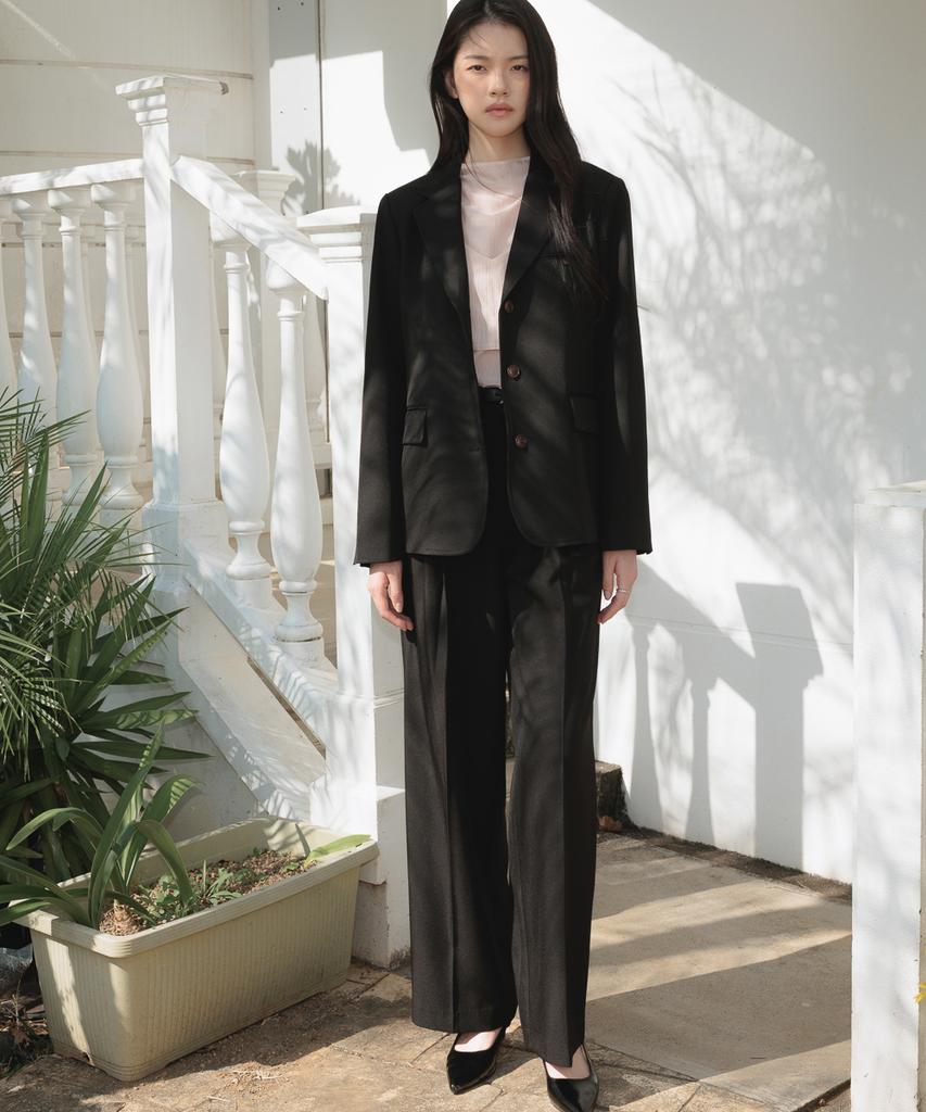 Deheve Hidden Stripe Single Jacket [Black]