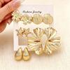 European and American new high-end personality exaggerated CCB stud earrings women's creative retro circle earrings set pair