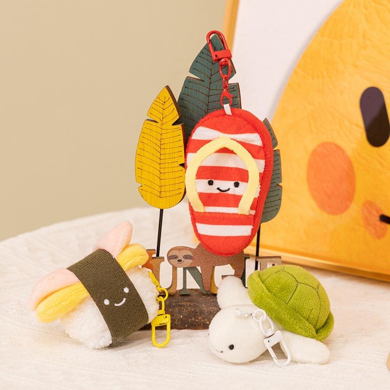 Summer beach pendant girls bag pendant cute keychain plush toy doll accessories