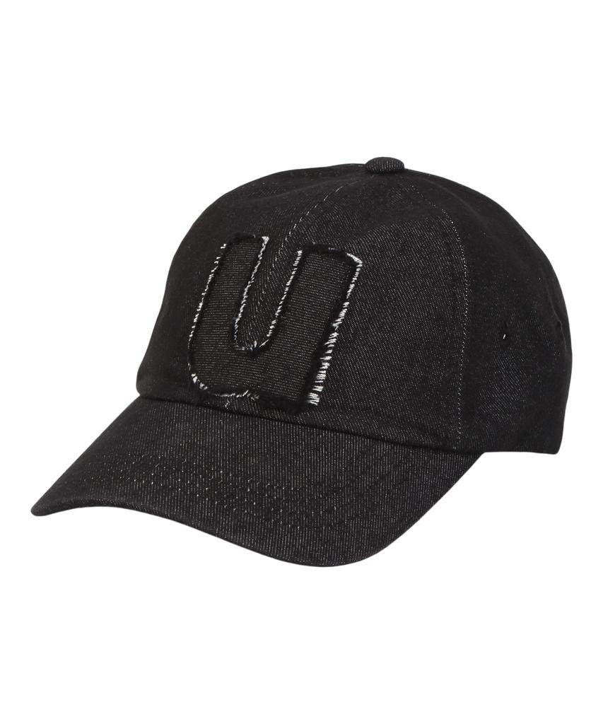 Yunibeosyeolkemiseuteuli Applique U Black Denim Ballcap Washed Ballcap