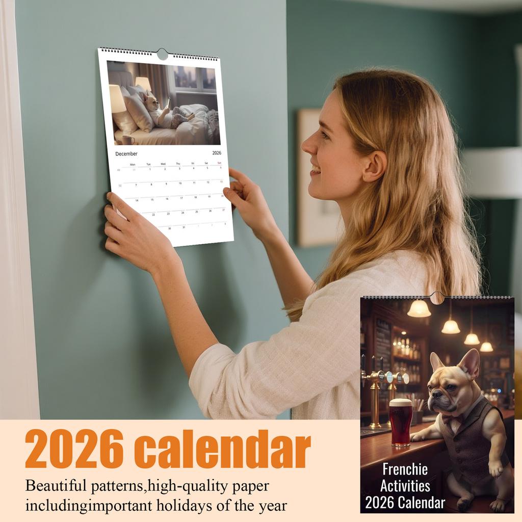 Wandkalender 2026, Kalender mit lustigem Thema, Lustiges Chat-Geschenk, Perfekte Wahl für den Heimgebrauch.