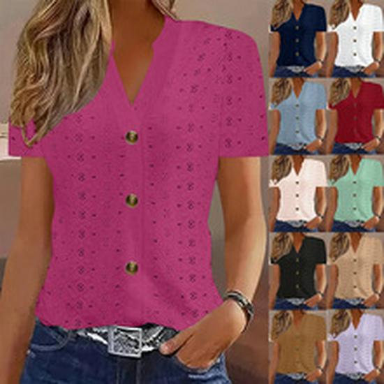 2026 Spring/Summer Women's Versatile V-Neck Loose Temperament Shirt