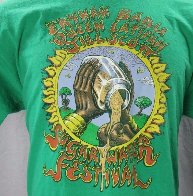 VTG ERYKAH BADU QUEEN LATIFA Shirt Short Sleeve Green Unisex S-5XL LI671 Unisex T-Shirt XL