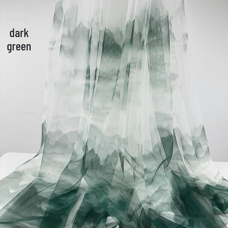 Transparent Calligraphy Gauze Door Curtain: Ancient Chinese Style for Teahouse and Photography