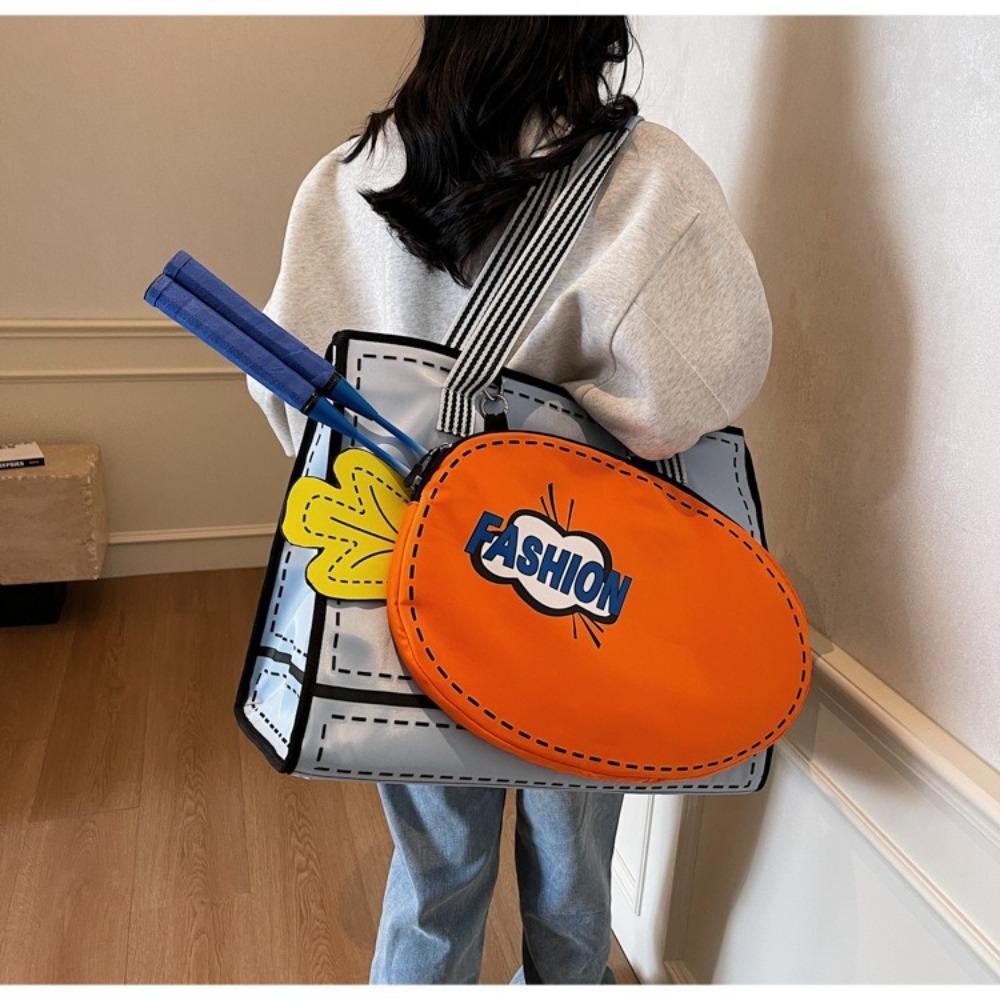 Nylon Fabric Sport Racket Storage Bag Strong Fitness Shoulder Bag Detachable Badminton Bag Girls