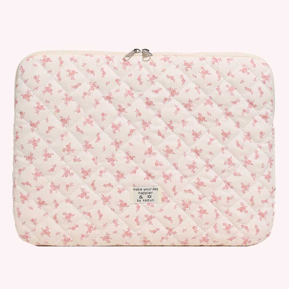 Maple Leaf Soft Pad Tablet Bag Shockproof Puffy Protective Case Cute Quilted Laptop Sleeve Commute Work Study Bag