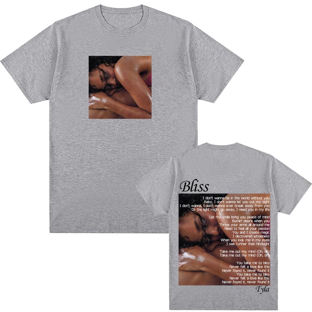 Tyla - Bliss Retro Tričko Grafický potisk Hip Hop 100% bavlna Tričko Krátký rukáv Módní tričko Dámské oblečení Vysoká kvalita