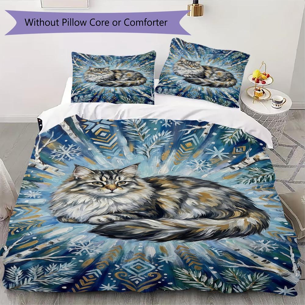 

Cute kitten Pattern Bedding uilt Set uilt Cover Pillowcase Home Decoration Birthday Gift (1 * duvet cover + 44 * pillowcase without core) 135x200cm