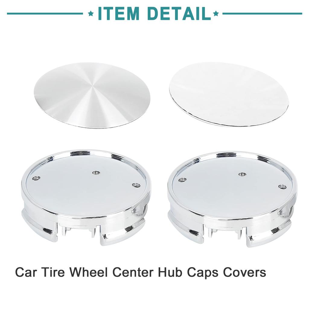 ACROPIX 4pcs Car Tire Wheel Center Hub Cap Cover 4 Lugs 62mm Silver Tone