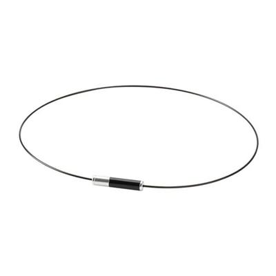 Phiten RAKUWA Wire EXTREME 50cm Steife Schultern und mit fortgeschrittener Metax-Halskette, Geometrie, Schwarz/Silber, (Entlastet den Nacken) (Hergestellt mit Phitens Technologie)