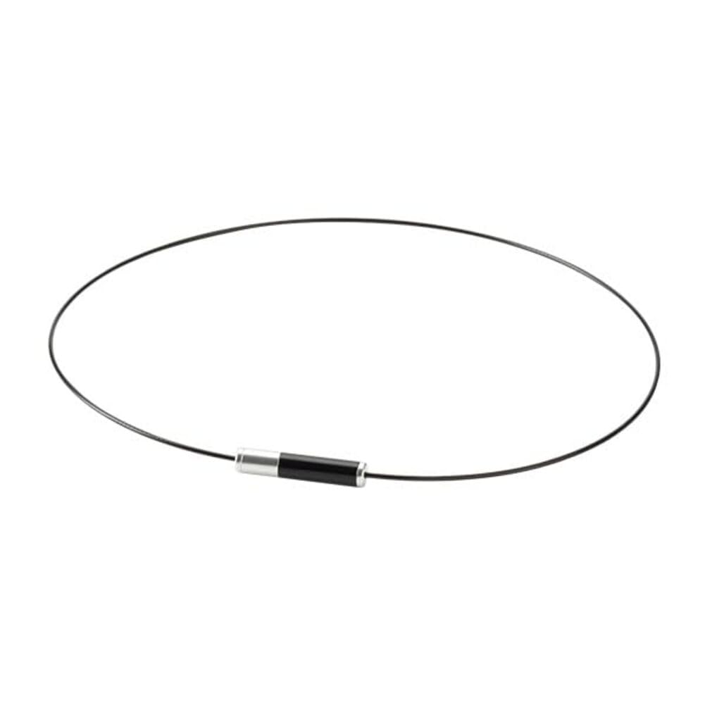 phiten RAKUWA Wire Necklace, EXTREME Geometry, Black/Silver, 50cm (Relieves Stiff Shoulders and Neck) (Made with Phiten's Advanced Metax Technology)