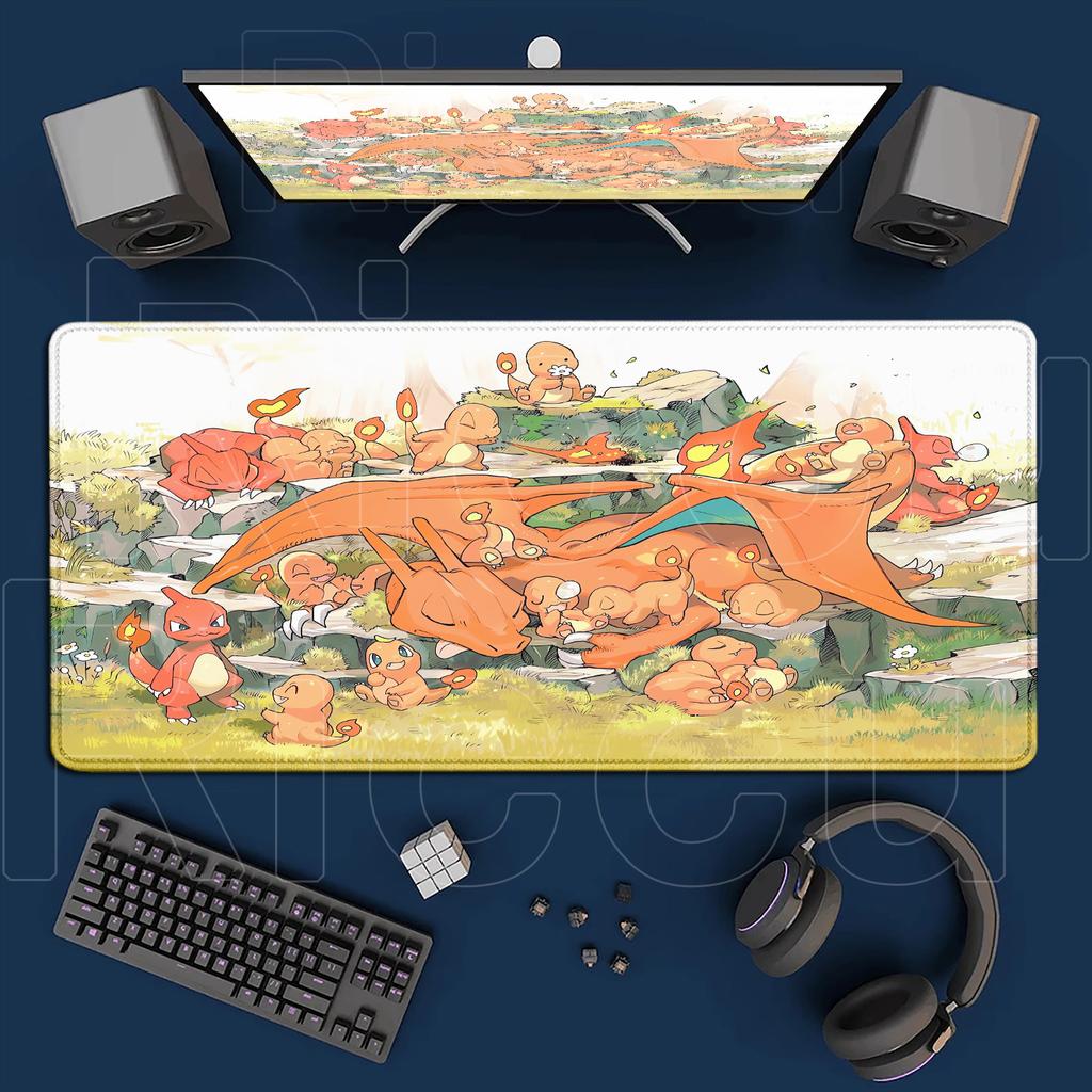 New Cool Wallpaper P-Pokemons Charizard Mouse Pad Anime Gaming Accessories Large Carpet PC Computer XXL Laptop Keyboard Desk Mat