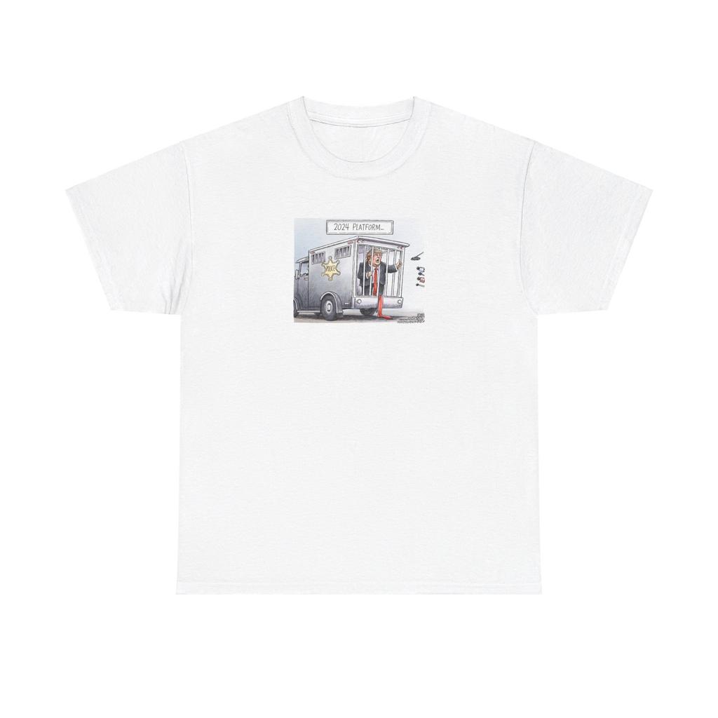 President Trump 2024 Paddy Wagon Campaign Tour Unisex Heavy Cotton T-Shirt Mens Womens Tees Top