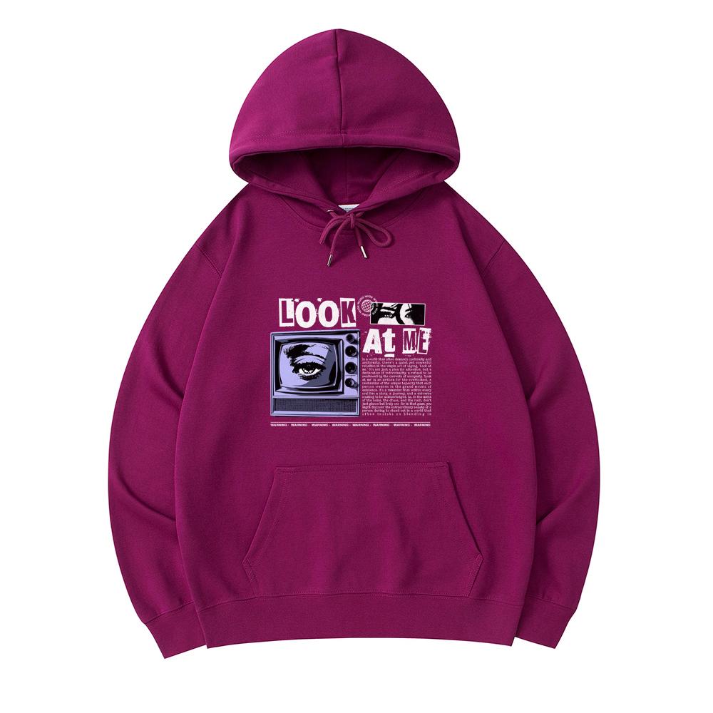 

300 GSM Men s Cotton Hoodies Look At Me Print Premium Cotton Sweatshirt XS армия зеленый