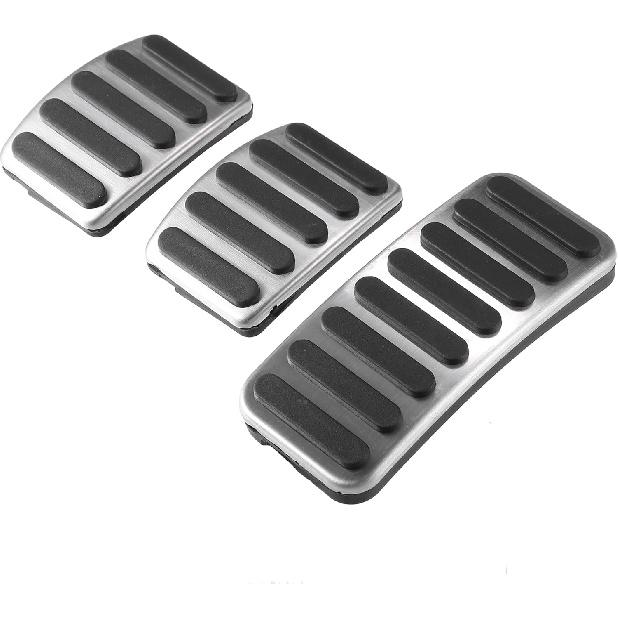 

3 Pcs Accelerator Gas Brake Pedal Cover Compatible for Suzuki SX4 JY S-Cross 14-22, Durable Stainless Steel Rubber Silver Tone Manual Car Pedal Pads