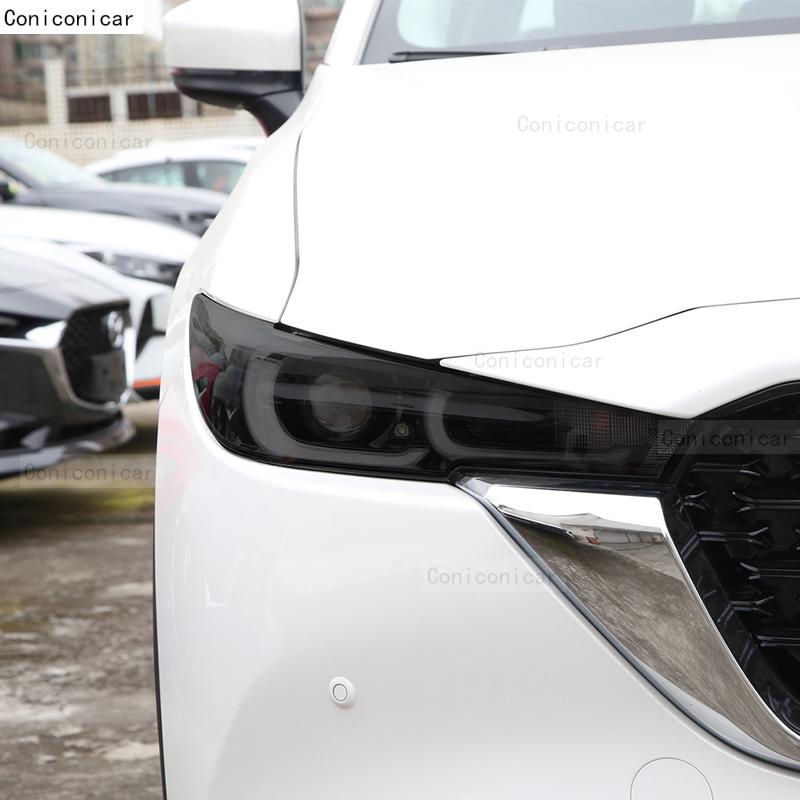 For MAZDA CX-5 -2025 Car Headlight Smoked Black TPU Protective Film Front Light Tint Change Color Sticker Accessories
