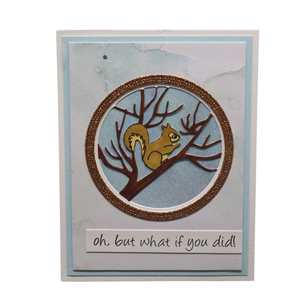 Little Squirrel On the Branch Frame Metal Silvery Stencil Embossing Cutting Dies For Diy Scrapbooking Paper Album Cards Making