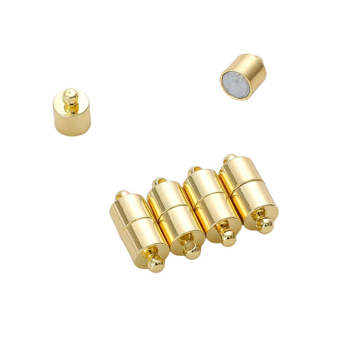 

Медная цилиндрическая магнитная пряжка для изготовления ювелирных изделий своими руками, аксессуары для рукоделия 7x19mm золотой