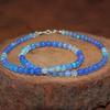 Natural Blue Shaded Opal Gemstone Beads Necklace, Ethiopian Blue Opal Beaded Necklace, Handmade Necklace for Women, Birthstone Gift for Her