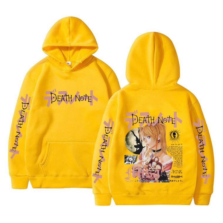 Japanese Anime Death Note Misa Hoodie Men Women Clothing Fashion Hip Hop Streetwear Unisex Vintage Oversized Pullover Hoodies