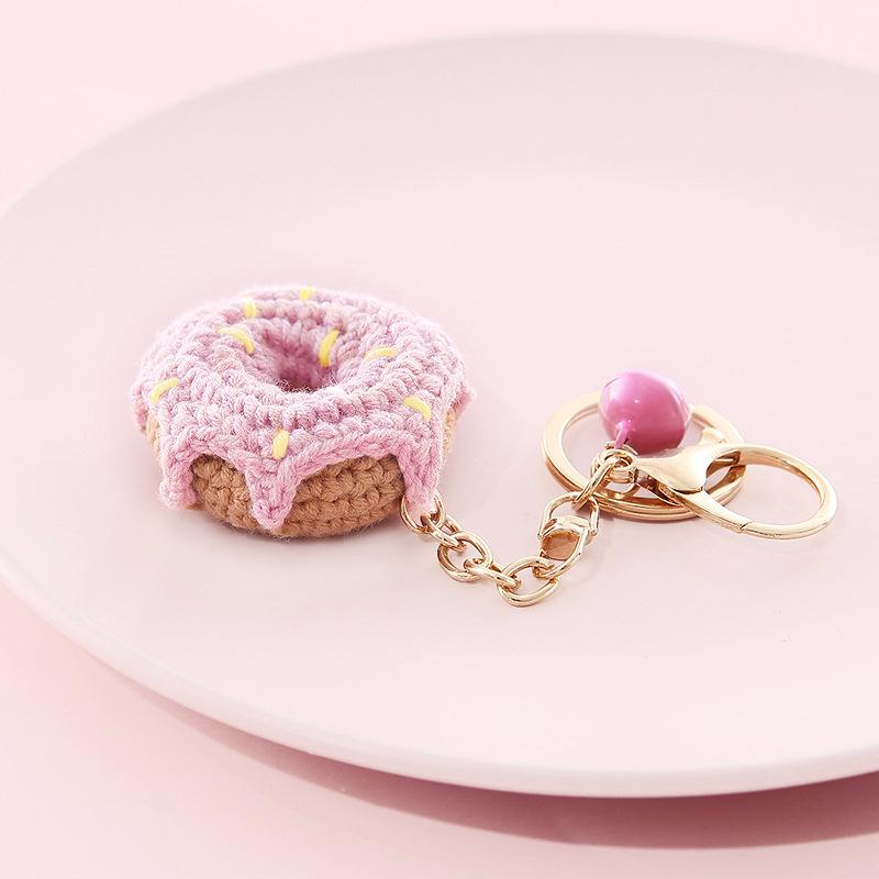 Korean Handmade Woven Yarn Ball Keychain - Creative Fruit Pendant Ornament