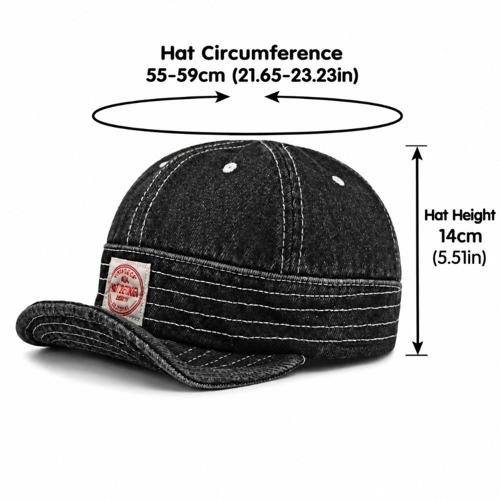 Washed Denim Denim Baseball Cap Vintage Sun Hat Casual Soft-Brimmed Hat for Men Women