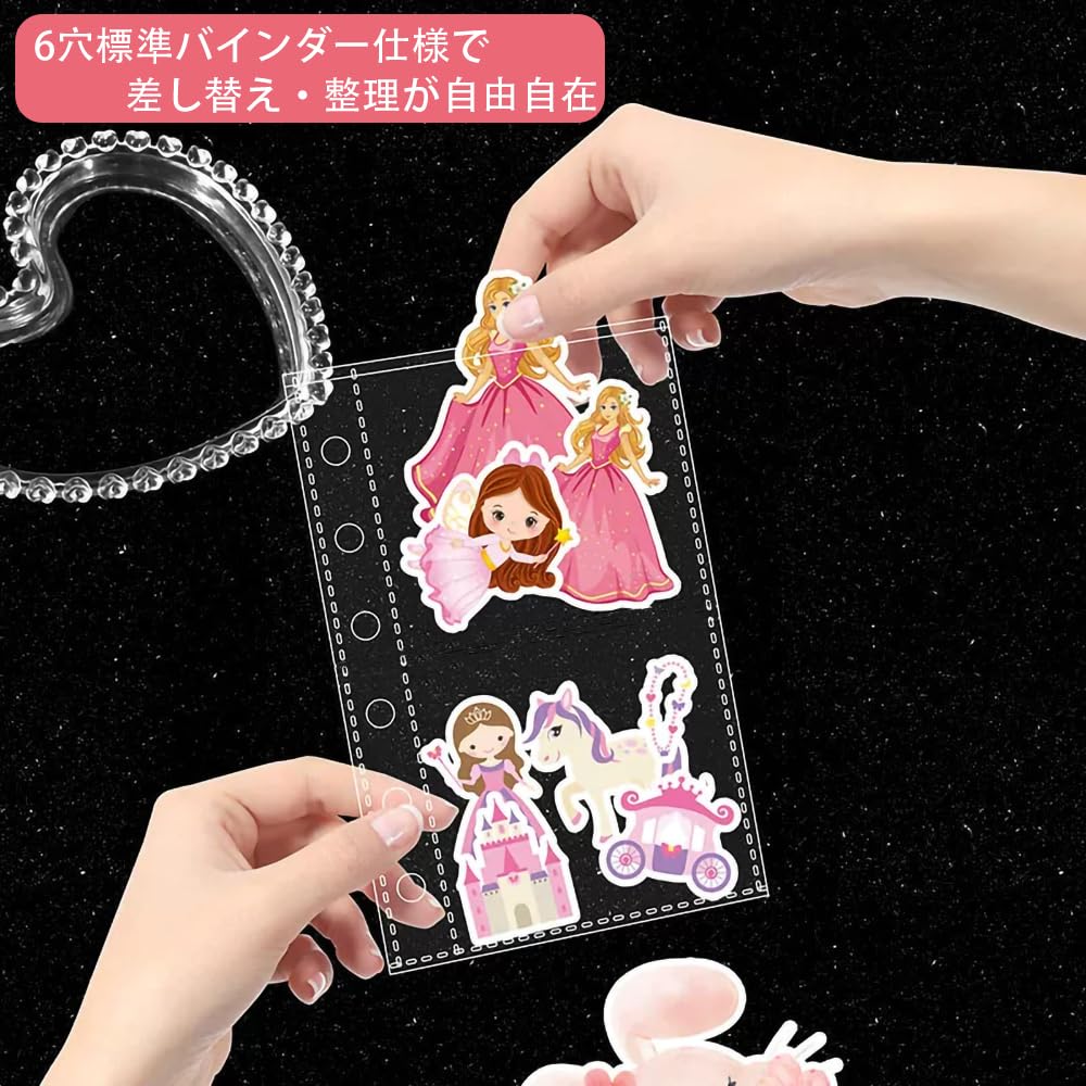 Refill A7 50 sticker backing release 6 PP for for sticker removable sheets, paper, clear, liner, holes, double-sided, 3-layer sheet, double-sided