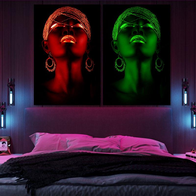 Afrikanische Frauen Leinwand Malerei Moderne Figur Poster und Drucke Wand Kunst Bilder für Bars Wohnzimmer Hause Dekoration