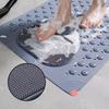 Non-Slip PVC Bath Mat with Massage Buttons - Light Blue & Multi-Color Polka Dot Pattern, Rectangular Shower and Bathroom Safety Mat, Bath Accessories