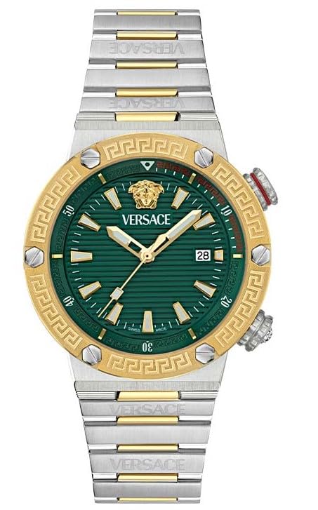 

Greca Logo Diver Watch VE8G00524 Combination [Versace] Men s [Used] зелений