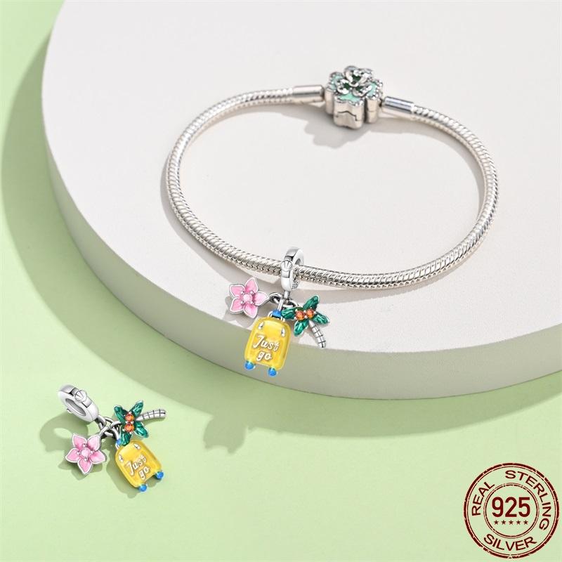 100% Copper Ocean Vacation-Summer Travel Pendant Fit 3Mm Original Bracelet Bead Diy Jewelry For Women Gift